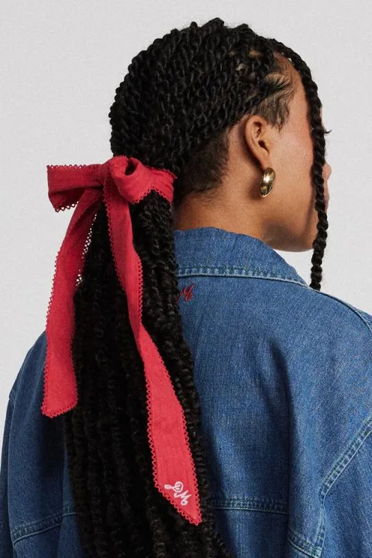 Hair Accessories Accessories Damson Madder Cotton Hair Bow 8211 Red