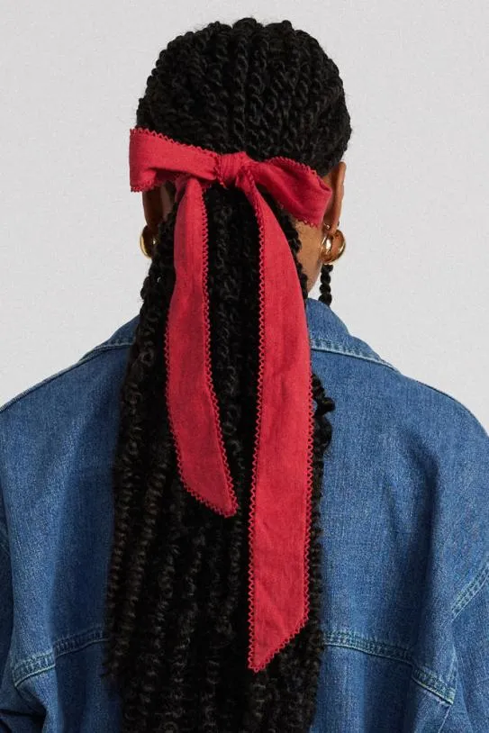 Hair Accessories Accessories Damson Madder Cotton Hair Bow 8211 Red