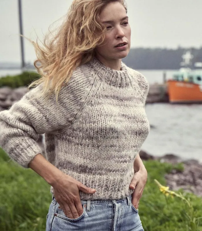 HAMPSHIRE SWEATER Birch Bark Space Dye Shop DEN Knitwear