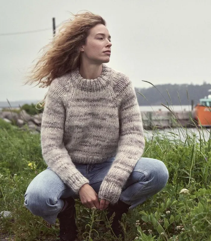 HAMPSHIRE SWEATER Birch Bark Space Dye Shop DEN Knitwear