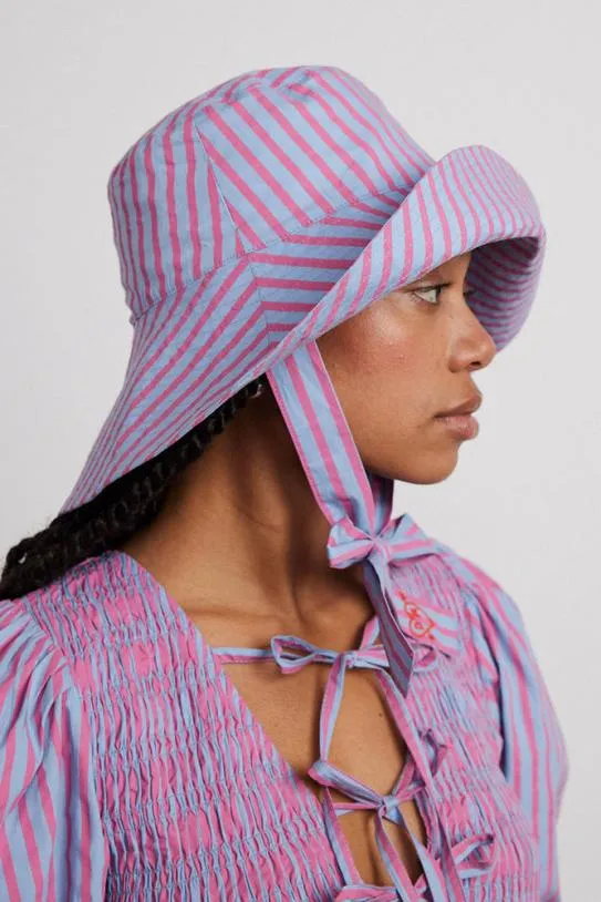 Hats Accessories Damson Madder Bucket Hat 8211 Pink and Blue Stripe
