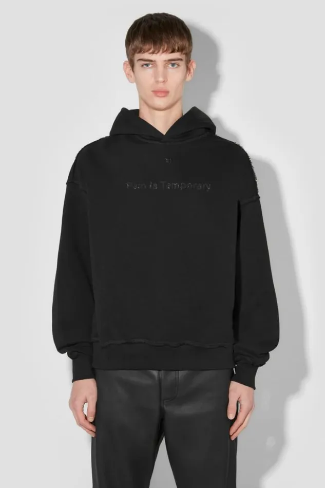 Hoodies and Sweats Men MISBHV Pain Is Temporary Glitter Hoodie Black