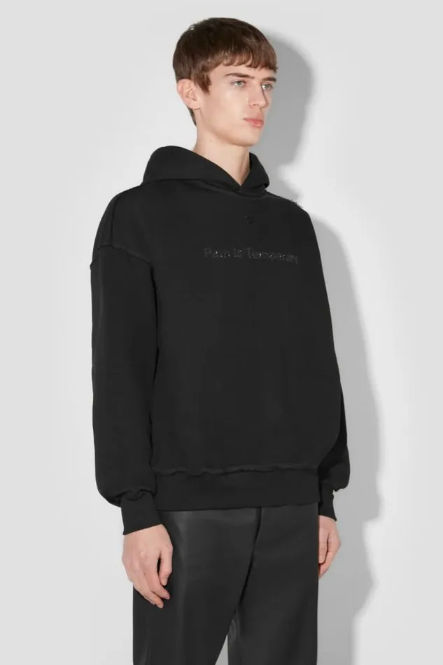 Hoodies and Sweats Men MISBHV Pain Is Temporary Glitter Hoodie Black