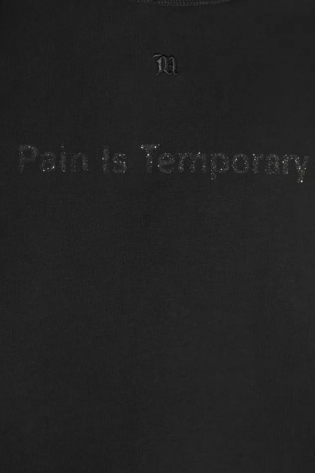 Hoodies and Sweats Men MISBHV Pain Is Temporary Glitter Hoodie Black