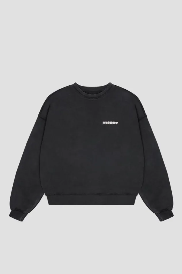 Hoodies and Sweats WomenMen MISBHV Community Crewneck Washed Black