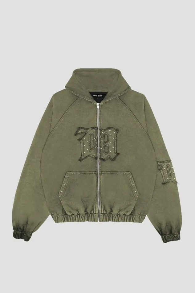 Hoodies and Sweats WomenMen MISBHV Metamorph Hoodie Washed Olive