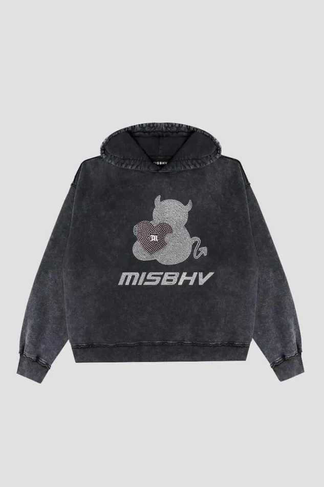 Hoodies and Sweats WomenMen MISBHV My Bear Hoodie Stone Wash
