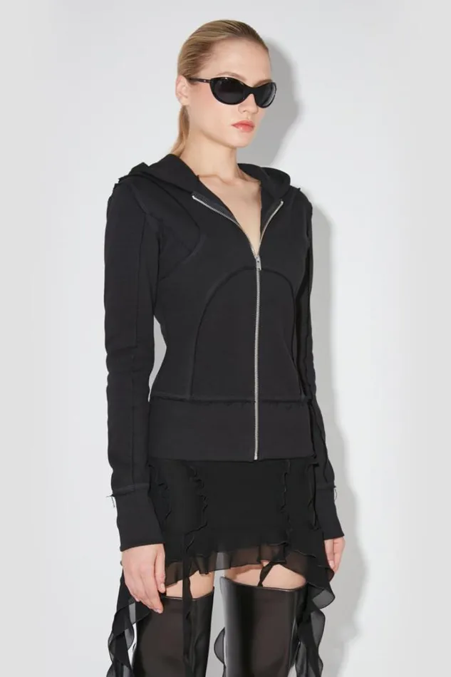 Hoodies and Sweats Women MISBHV X Hoodie Zipped Black