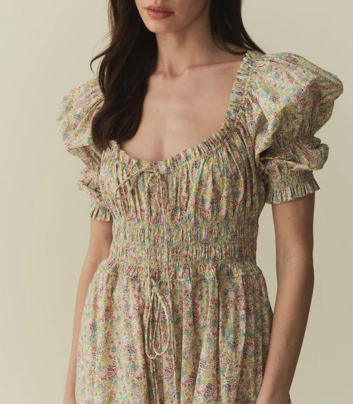 ISCHIA DRESS Chrysanthemum Sky Floral Shop DEN Dresses