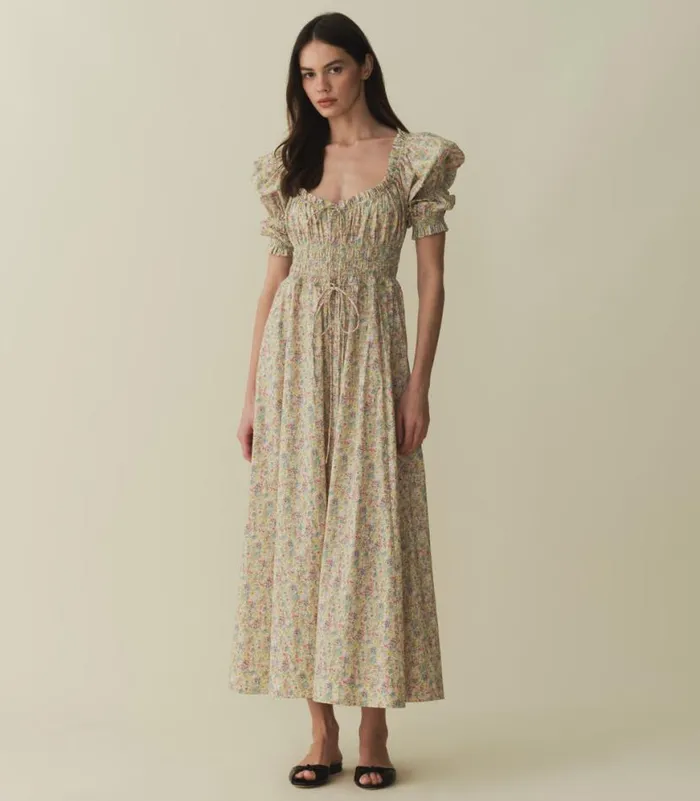 ISCHIA DRESS Chrysanthemum Sky Floral Shop DEN Dresses