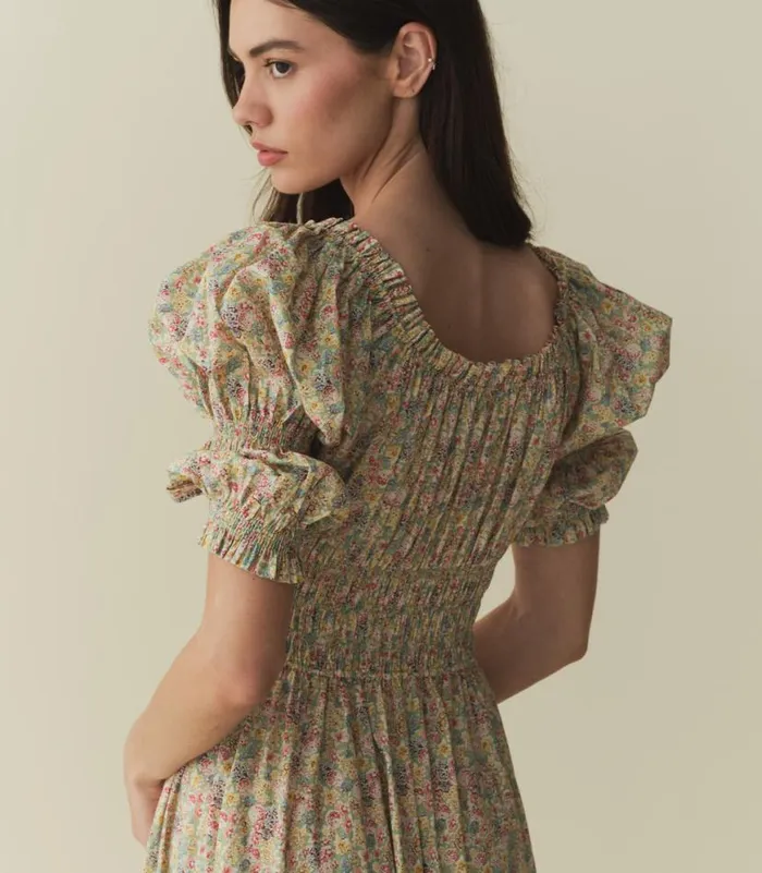 ISCHIA DRESS Chrysanthemum Sky Floral Shop DEN Dresses