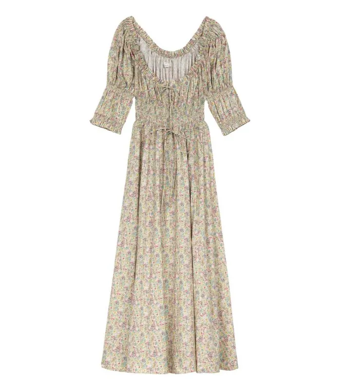 ISCHIA DRESS Chrysanthemum Sky Floral Shop DEN Dresses