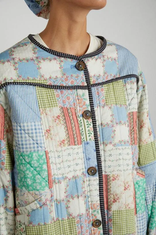 Jackets and Coats Women Damson Madder Macy Quilted Jacket 8211 Patchwork Floral