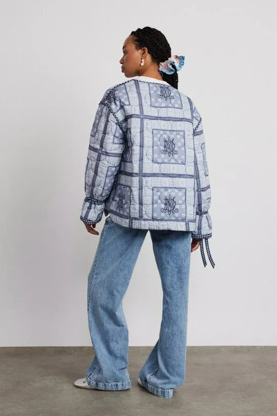 Jackets and Coats Women Damson Madder Reversible Dalton Quilted Jacket 8211 Mixed Blue
