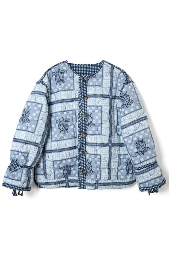 Jackets and Coats Women Damson Madder Reversible Dalton Quilted Jacket 8211 Mixed Blue