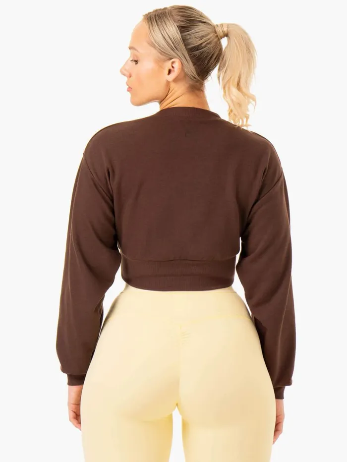Jackets and Jumpers Womens Ryderwear Level Up Jumper Chocolate