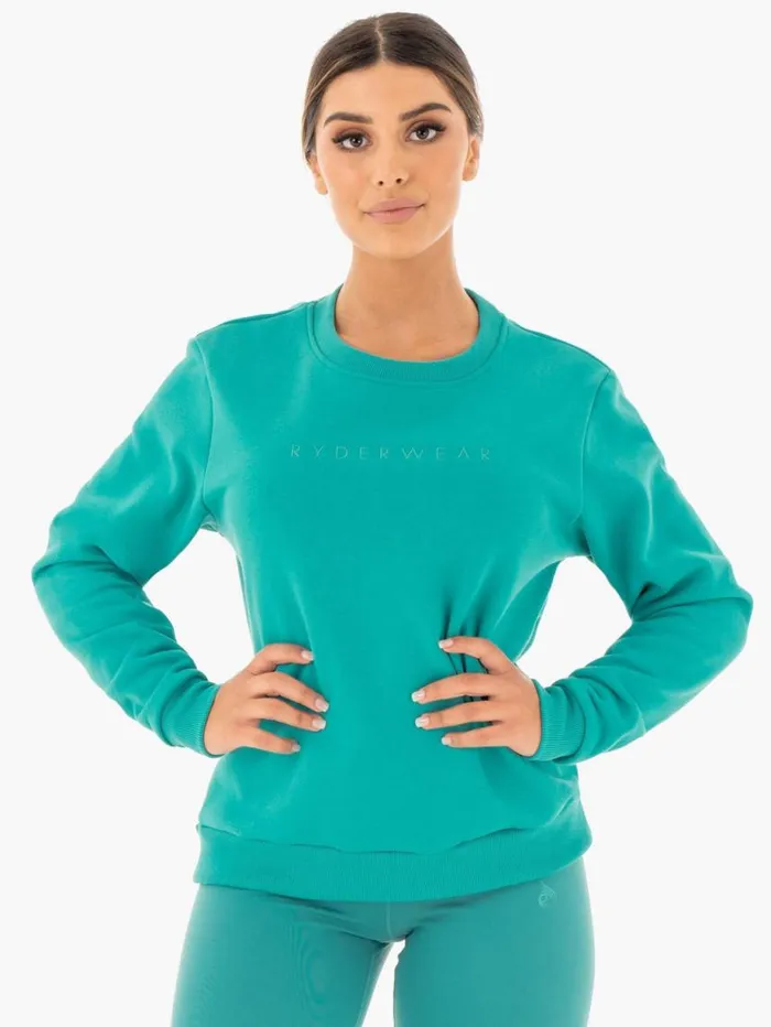 Jackets and Jumpers Womens Ryderwear Motion Oversized Sweater Teal