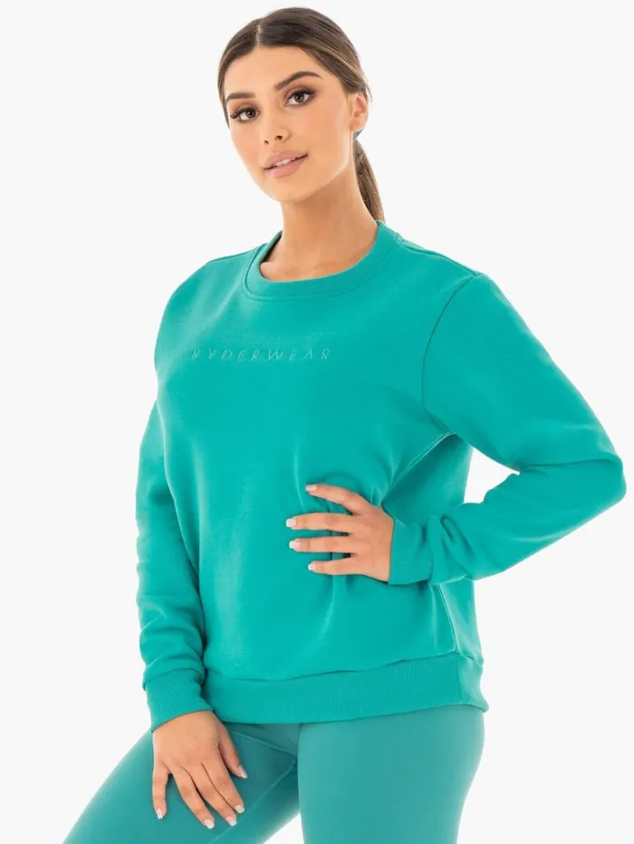 Jackets and Jumpers Womens Ryderwear Motion Oversized Sweater Teal