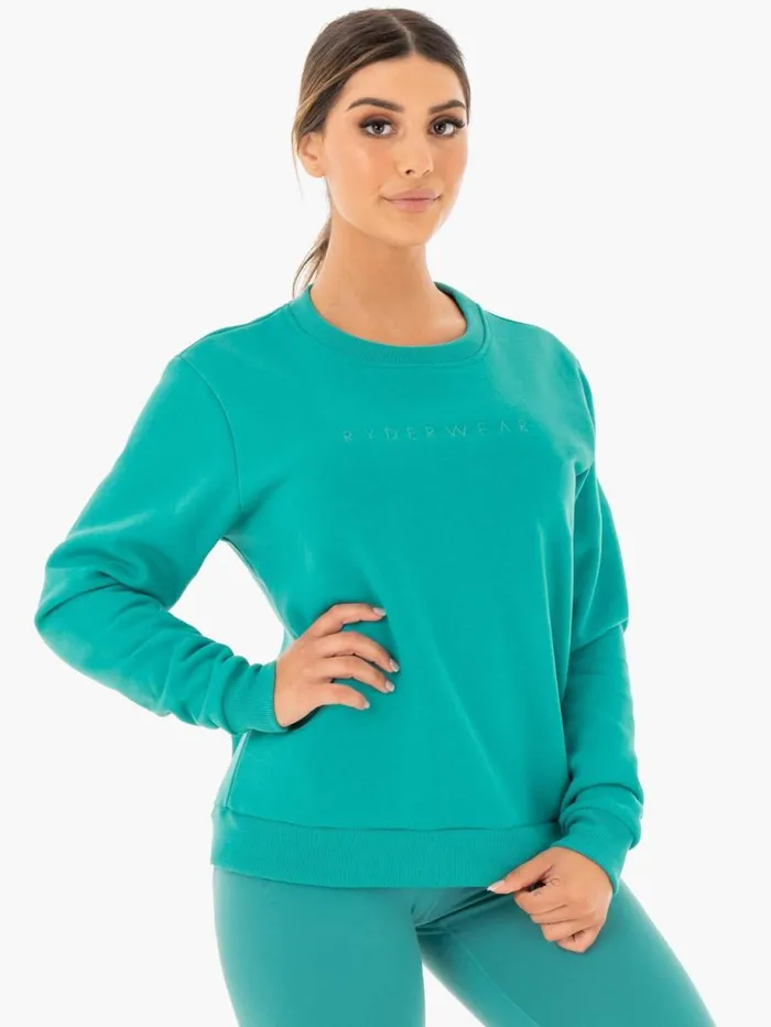 Jackets and Jumpers Womens Ryderwear Motion Oversized Sweater Teal
