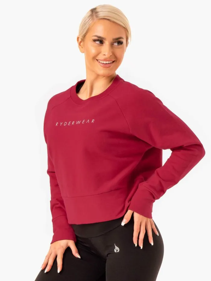 Jackets and Jumpers Womens Ryderwear Motion Sweater Wine Red
