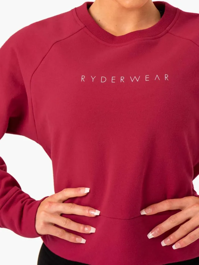 Jackets and Jumpers Womens Ryderwear Motion Sweater Wine Red
