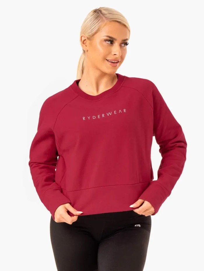 Jackets and Jumpers Womens Ryderwear Motion Sweater Wine Red