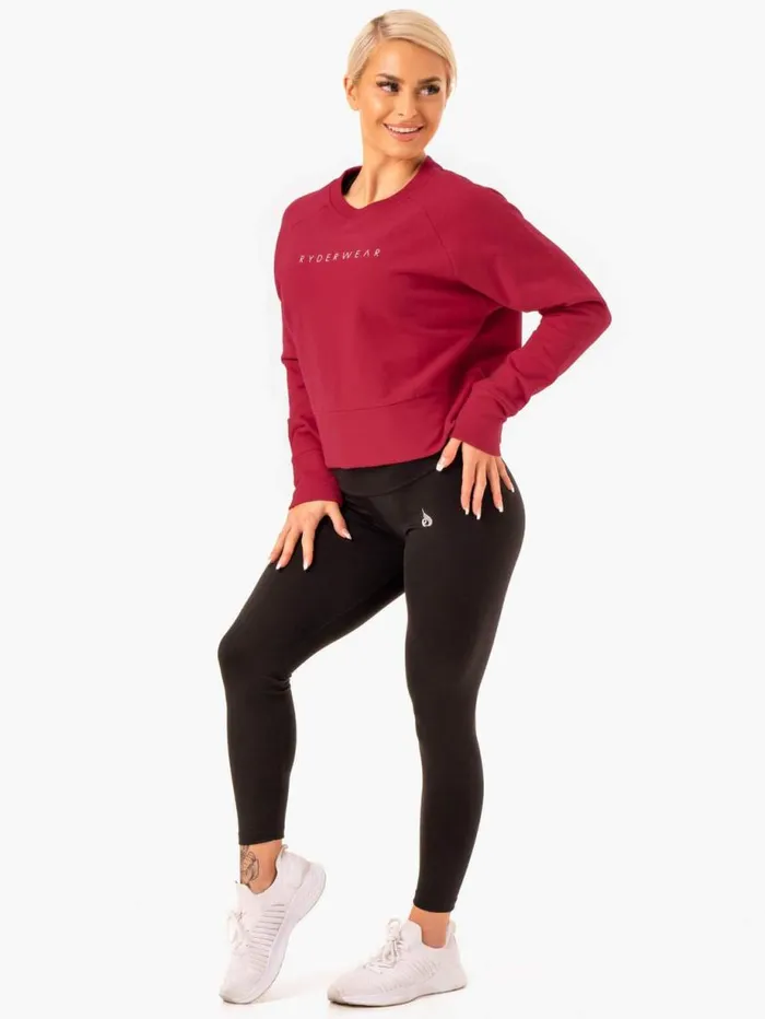 Jackets and Jumpers Womens Ryderwear Motion Sweater Wine Red