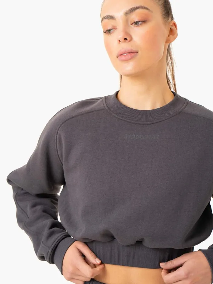 Jackets and Jumpers Womens Ryderwear Sideline Sweater Charcoal