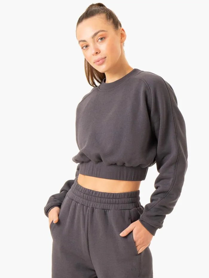 Jackets and Jumpers Womens Ryderwear Sideline Sweater Charcoal