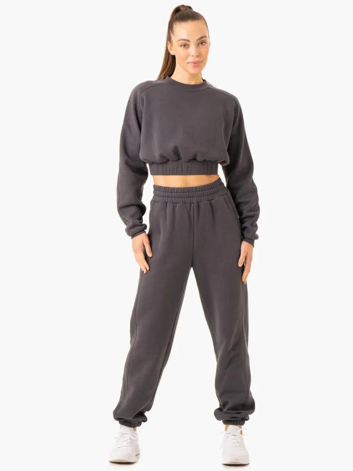 Jackets and Jumpers Womens Ryderwear Sideline Sweater Charcoal