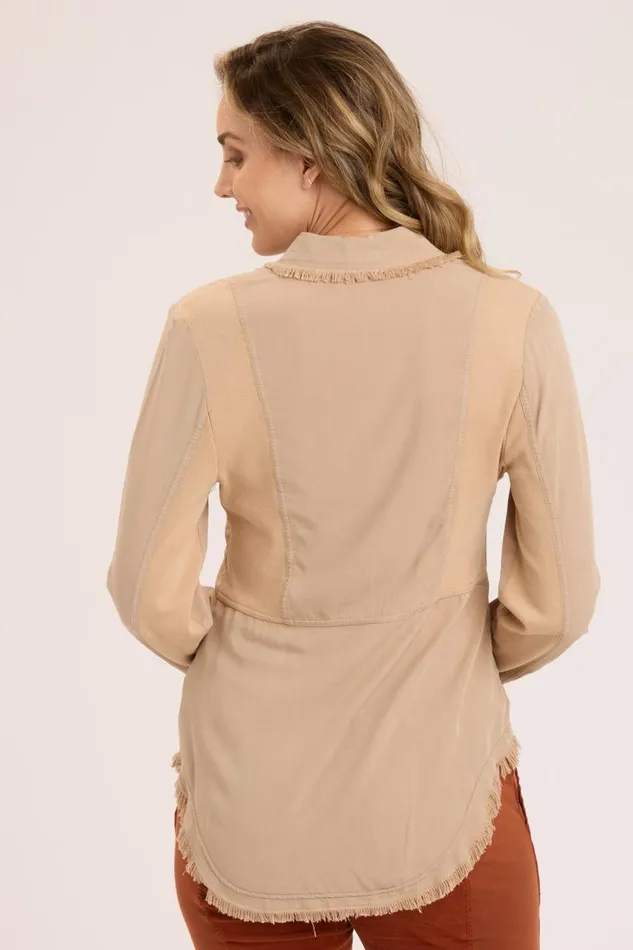Jareth Shacket Burlap Clothing XCVI ShirtsBlouses