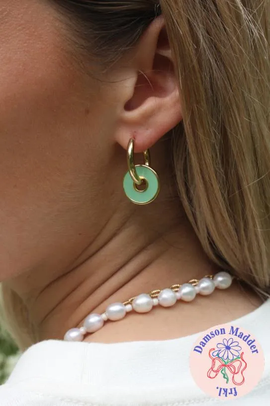 Jewellery Accessories Damson Madder Green Green Disc Charm