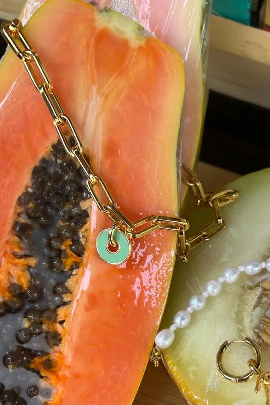 Jewellery Accessories Damson Madder Green Green Disc Charm