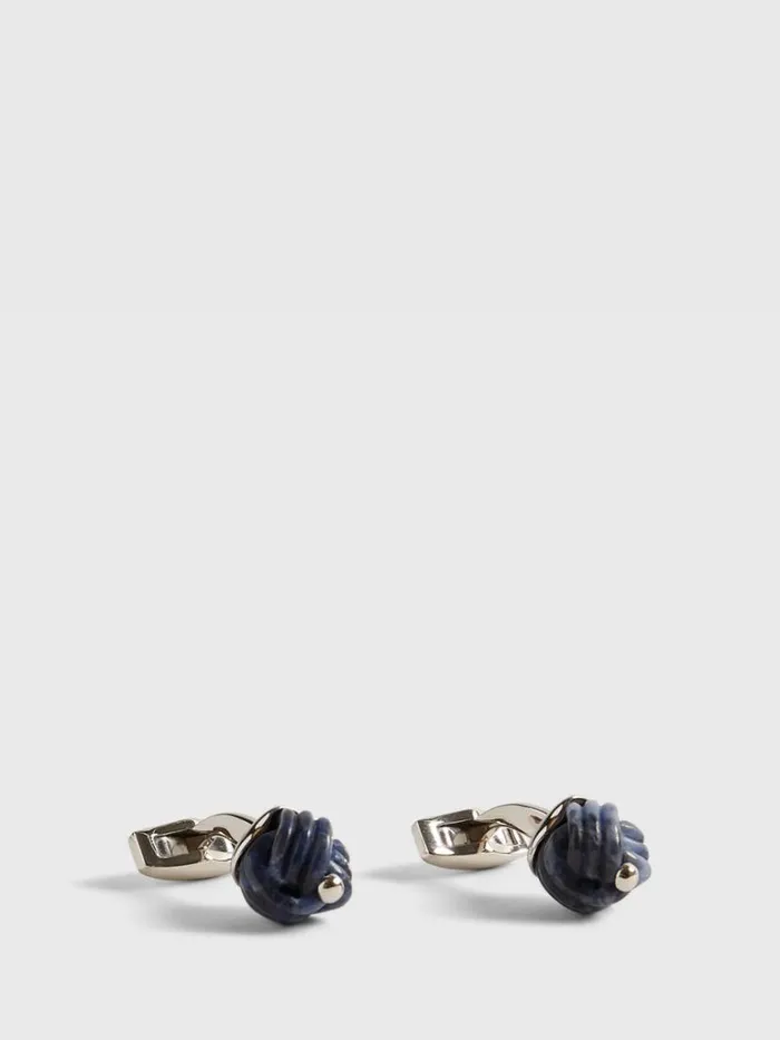Jewelry Mens Paul Stuart Sterling Silver With Sodalite Carved Knot Cufflinks Blue Jewelry Mens Paul Stuart Sterling Silver With Sodalite Carved Knot Cufflinks Blue