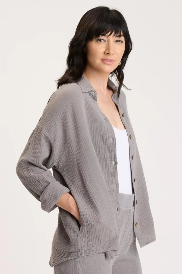Judson Shacket Zinc Pigment Clothing XCVI ShirtsBlouses