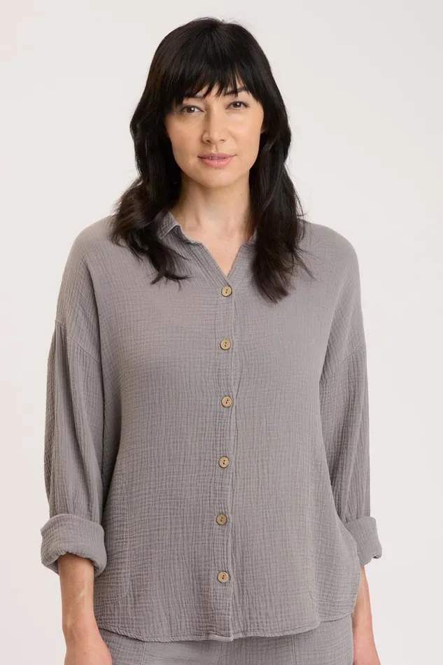 Judson Shacket Zinc Pigment Clothing XCVI ShirtsBlouses