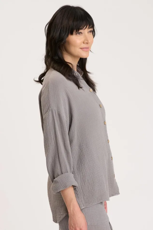 Judson Shacket Zinc Pigment Clothing XCVI ShirtsBlouses