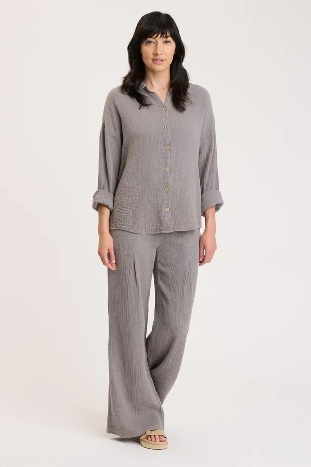 Judson Shacket Zinc Pigment Clothing XCVI ShirtsBlouses