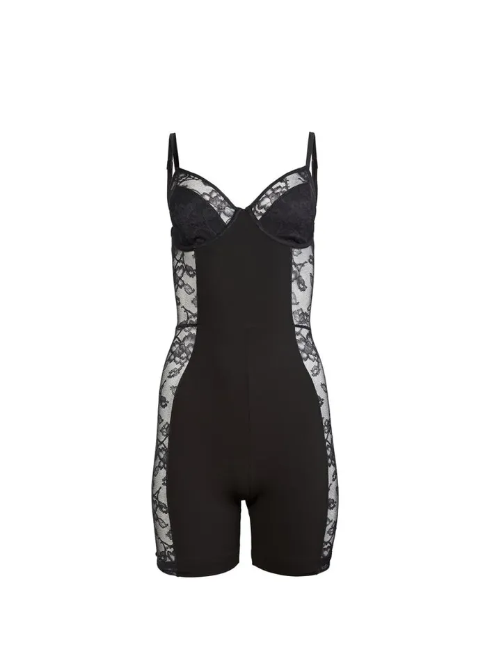 Jumpsuits and Rompers Clothing Fleur Du Mal Short Catsuit Black