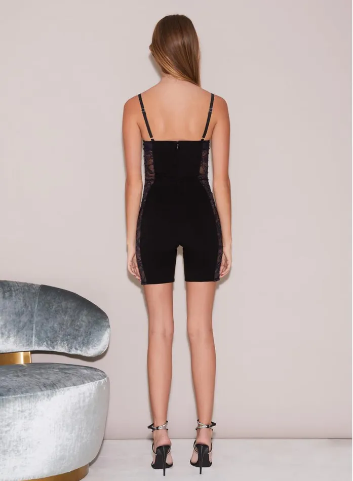 Jumpsuits and Rompers Clothing Fleur Du Mal Short Catsuit Black