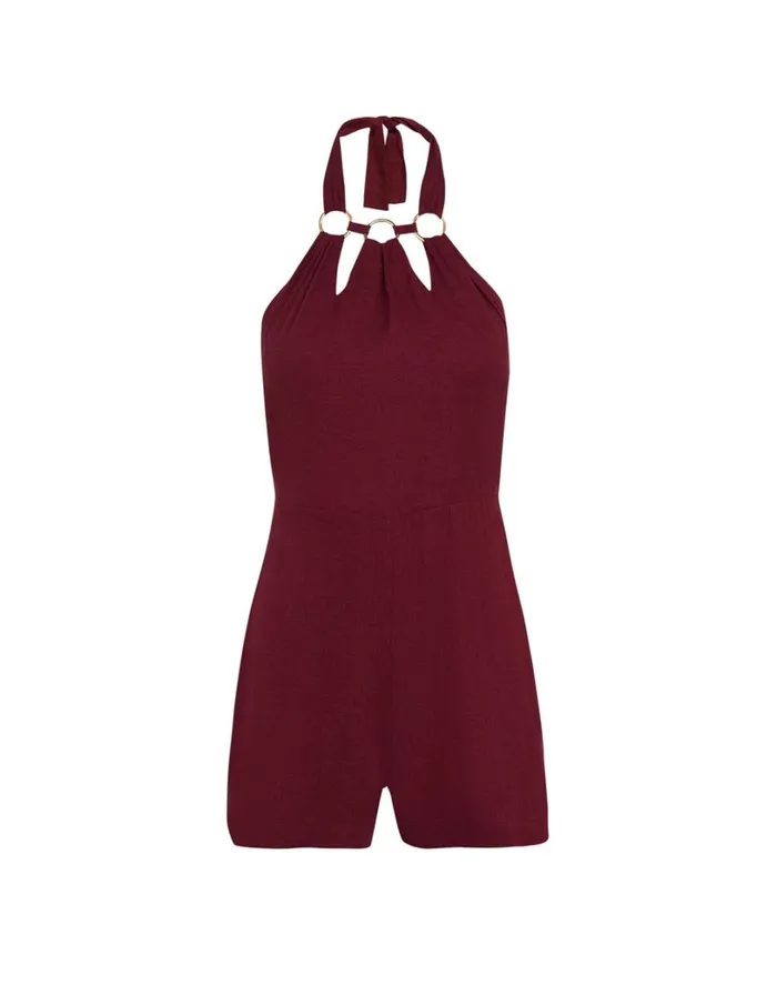Jumpsuits and Rompers Women ViX Paula Hermanny Goldie Mini Jumper 8211 Cranberry