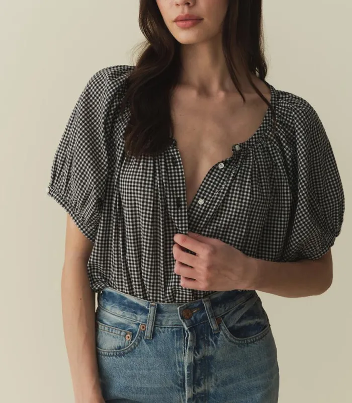JUNE TOP La Maddalena Gingham Shop DEN Tops