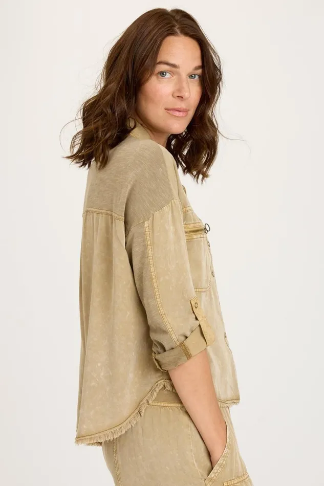 Kapp ButtonUp Distress Wash Linwood Clothing XCVI ShirtsBlouses