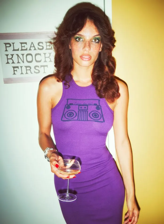 Knitwear Clothing Fleur Du Mal Boombox Knit Racer Dress Purple Haze
