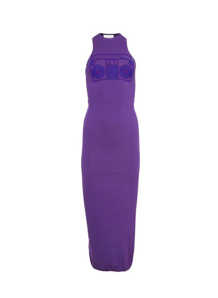 Knitwear Clothing Fleur Du Mal Boombox Knit Racer Dress Purple Haze