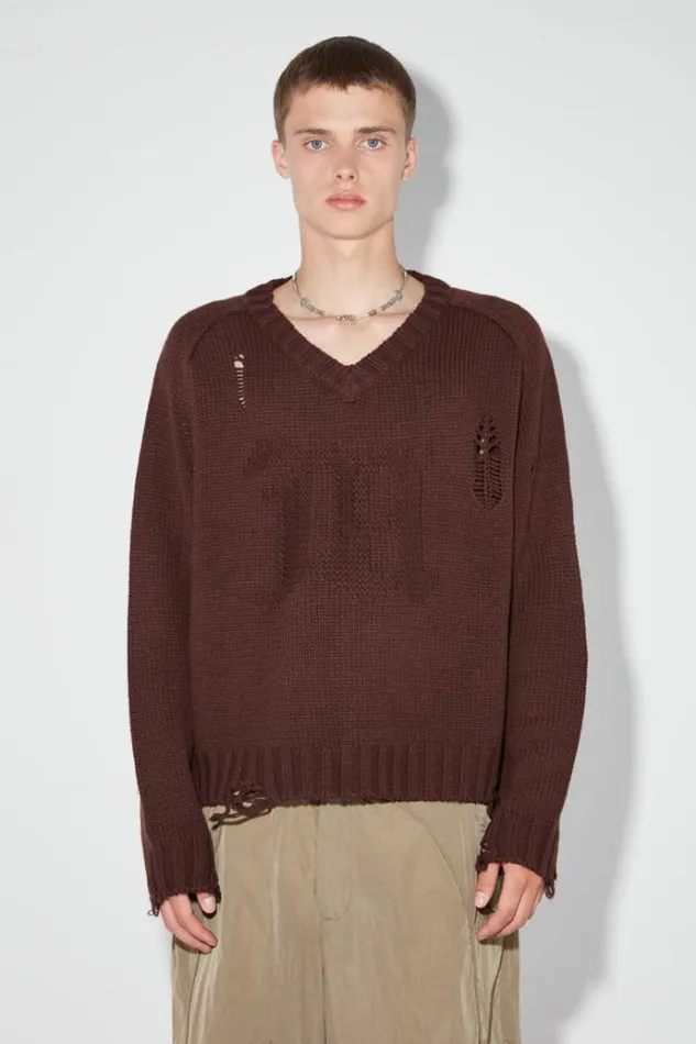 Knitwear Men MISBHV Distressed Knit Brown