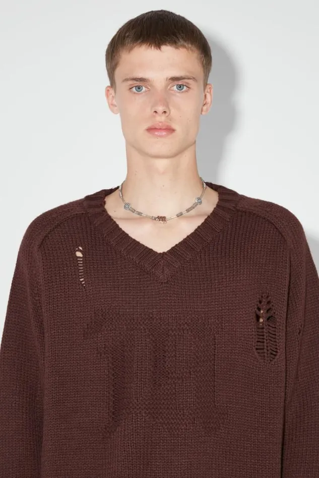 Knitwear Men MISBHV Distressed Knit Brown