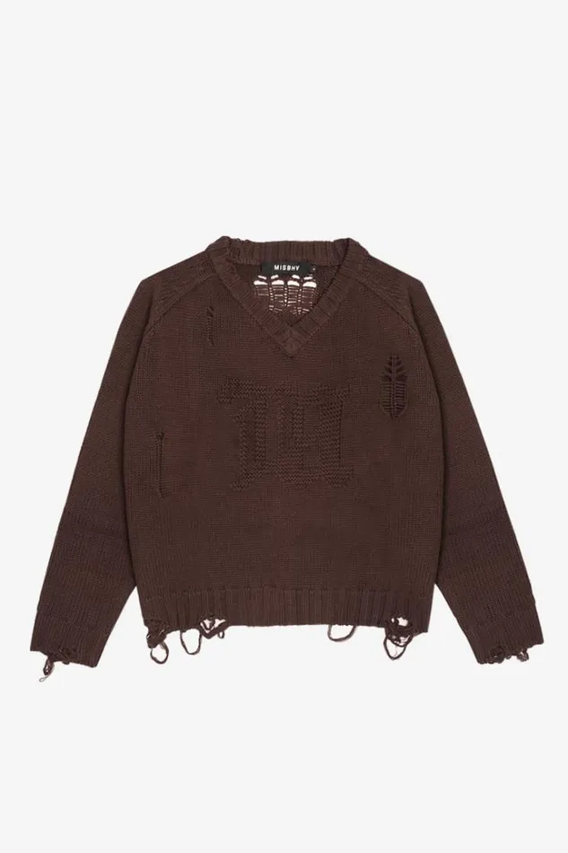Knitwear Men MISBHV Distressed Knit Brown