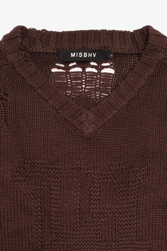 Knitwear Men MISBHV Distressed Knit Brown