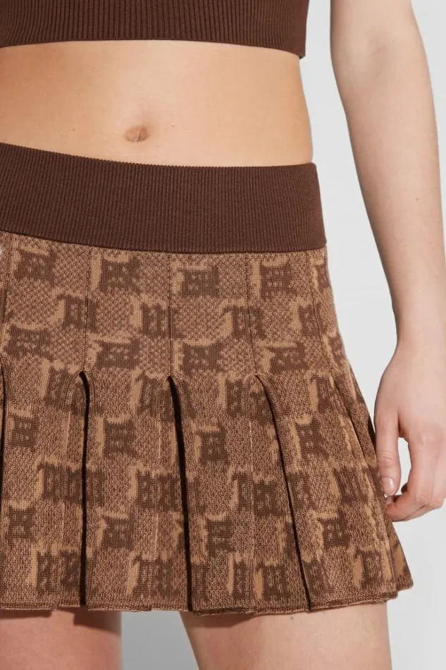 Knitwear Women MISBHV Knitted Monogram Pleated Skirt Brown